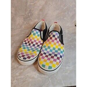 Vans Rainbow Checkerboard Slip On Youth Size 6